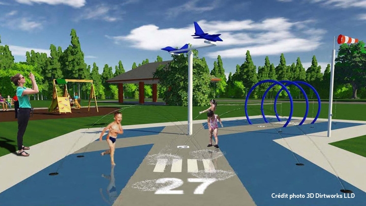 Jeux d'eau au parc de la Plage-Idéale